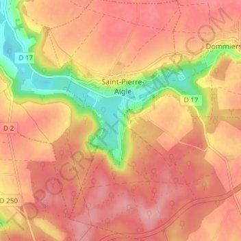 Chafosse topographic map, elevation, terrain
