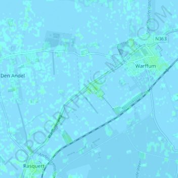 Breede topographic map, elevation, terrain