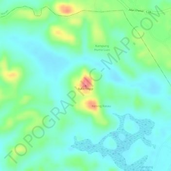 Bukit Tinggi topographic map, elevation, terrain