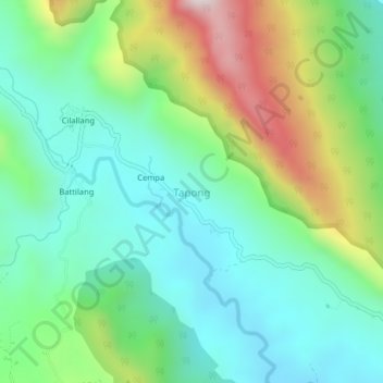 Tapong topographic map, elevation, terrain