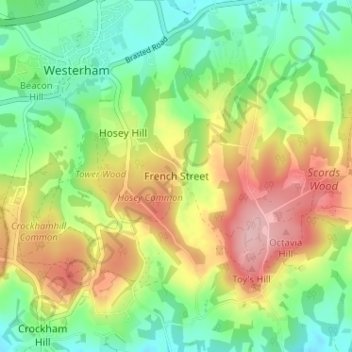 French Street topographic map, elevation, terrain