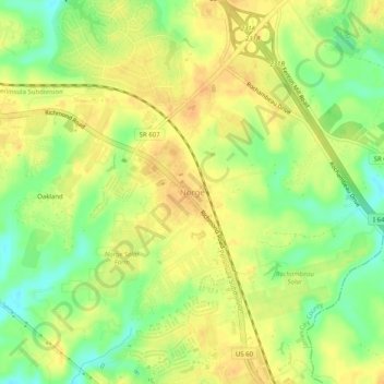 Norge topographic map, elevation, terrain