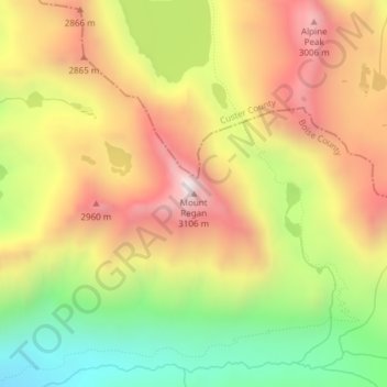 Mount Regan topographic map, elevation, terrain