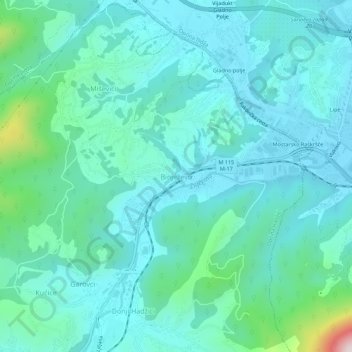 Binježevo topographic map, elevation, terrain