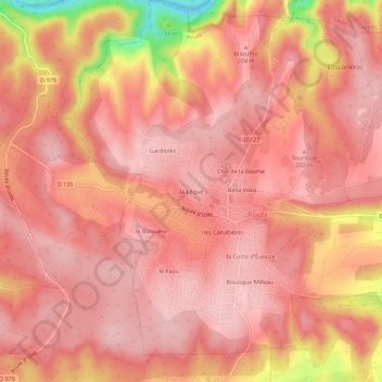 la Léque topographic map, elevation, terrain