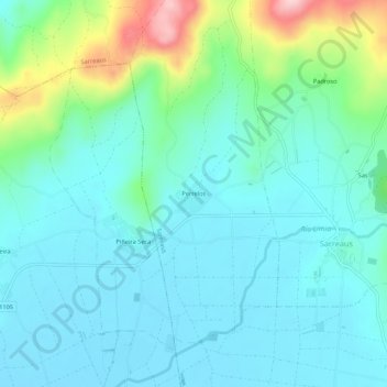 Perrelos topographic map, elevation, terrain