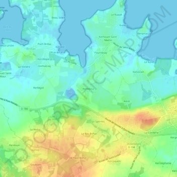 Kerbiboul topographic map, elevation, terrain