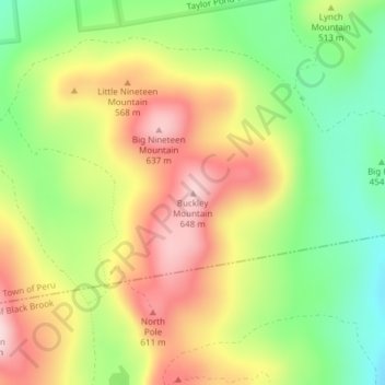 Buckley Mountain topographic map, elevation, terrain