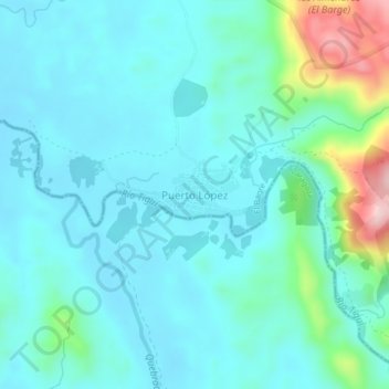 Puerto López topographic map, elevation, terrain
