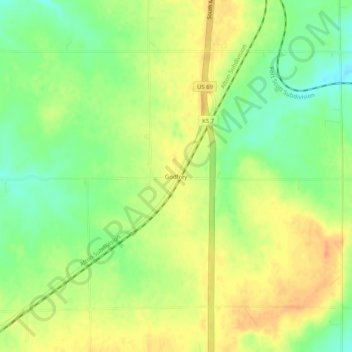 Godfrey topographic map, elevation, terrain