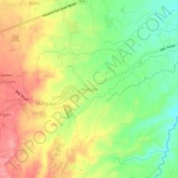 Mabato topographic map, elevation, terrain