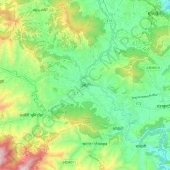 Paunauti topographic map, elevation, terrain