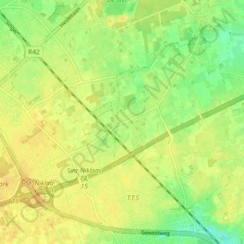 Eigenlo topographic map, elevation, terrain