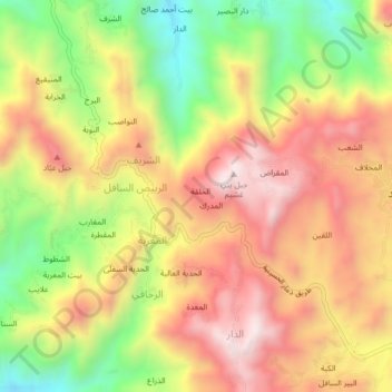 Al Mafra` topographic map, elevation, terrain