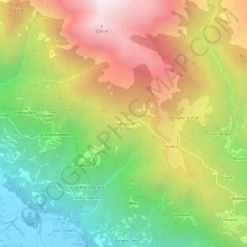 Maffiotto topographic map, elevation, terrain