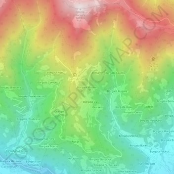 Borgata Massun topographic map, elevation, terrain