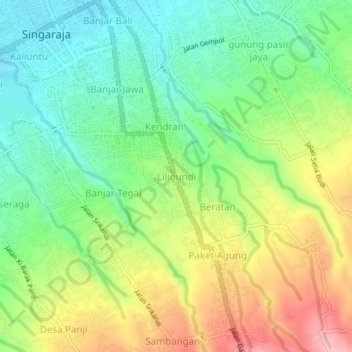 Liligundi topographic map, elevation, terrain