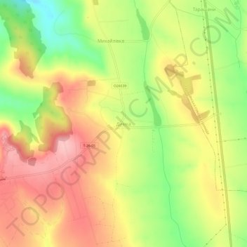 Dymka topographic map, elevation, terrain