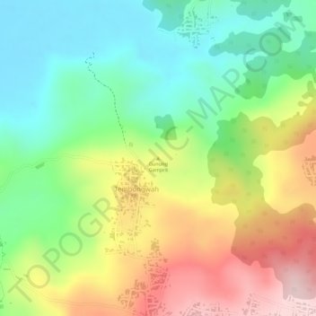 Gunung Gamprit topographic map, elevation, terrain