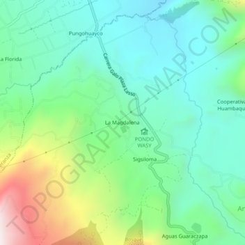 La Magdalena topographic map, elevation, terrain