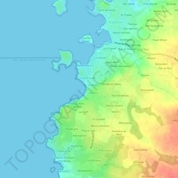 Keravel topographic map, elevation, terrain
