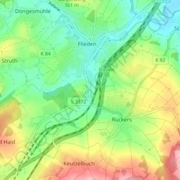 Adenmühle topographic map, elevation, terrain