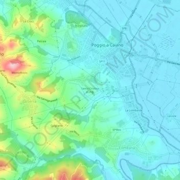 Santa Cristina in Pilli topographic map, elevation, terrain