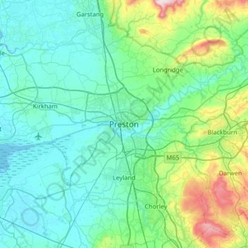 Preston topographic map, elevation, terrain