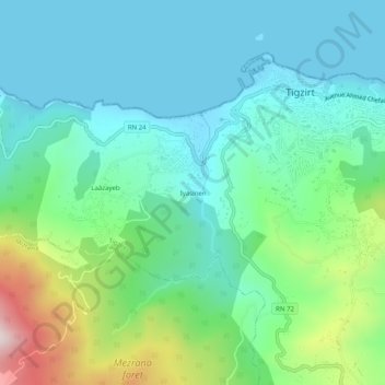 Iyasinen topographic map, elevation, terrain