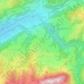 Steibis topographic map, elevation, terrain