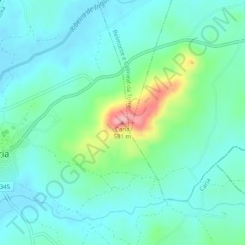 Caria topographic map, elevation, terrain