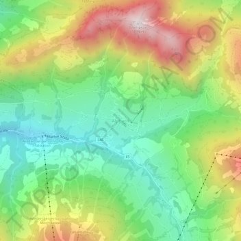 Alpbach topographic map, elevation, terrain
