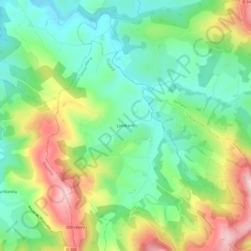 Lambarré topographic map, elevation, terrain