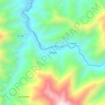 Ciruelo topographic map, elevation, terrain