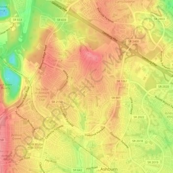 Belmont topographic map, elevation, terrain