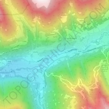 Pontagna topographic map, elevation, terrain