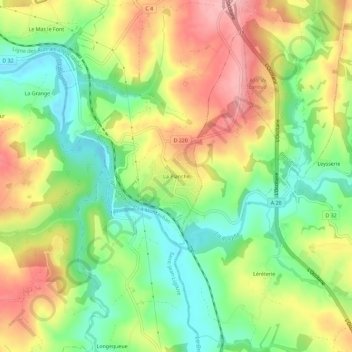 La Planche topographic map, elevation, terrain