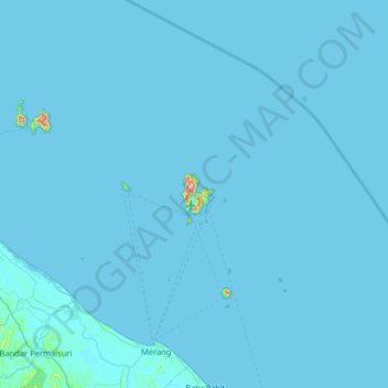 Redang Island topographic map, elevation, terrain