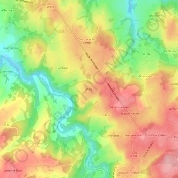 Picq topographic map, elevation, terrain