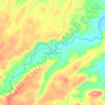 Sungai Limau topographic map, elevation, terrain