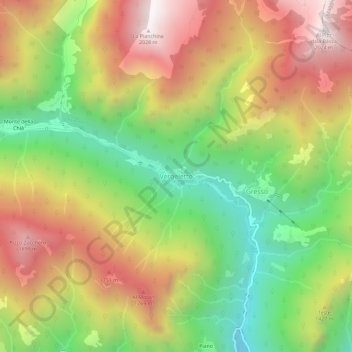 Vergeletto topographic map, elevation, terrain