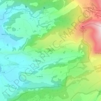 Laborie topographic map, elevation, terrain