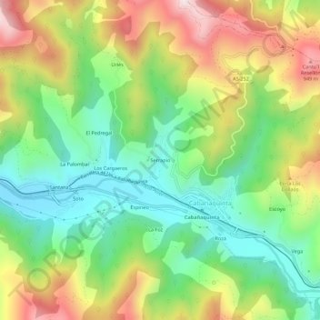 Serrapio topographic map, elevation, terrain