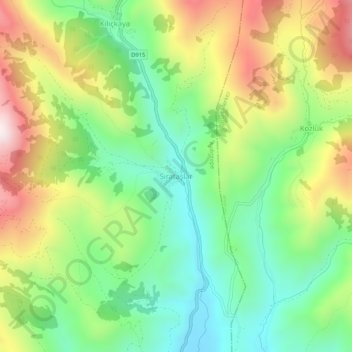 Sırataşlar topographic map, elevation, terrain