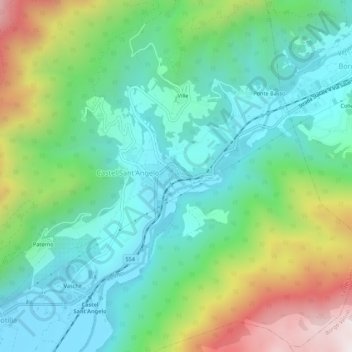 Canetra topographic map, elevation, terrain