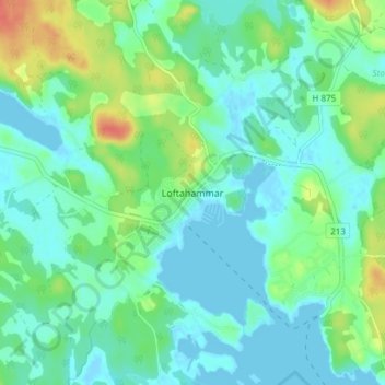 Loftahammar topographic map, elevation, terrain