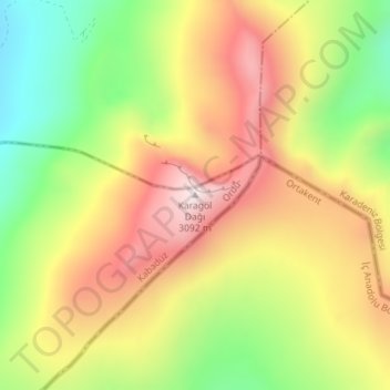 Karagöl Dağı topographic map, elevation, terrain