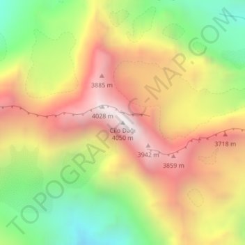 Cilo Dağı topographic map, elevation, terrain