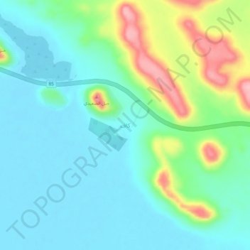 Kaf topographic map, elevation, terrain