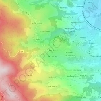 La Ranche topographic map, elevation, terrain